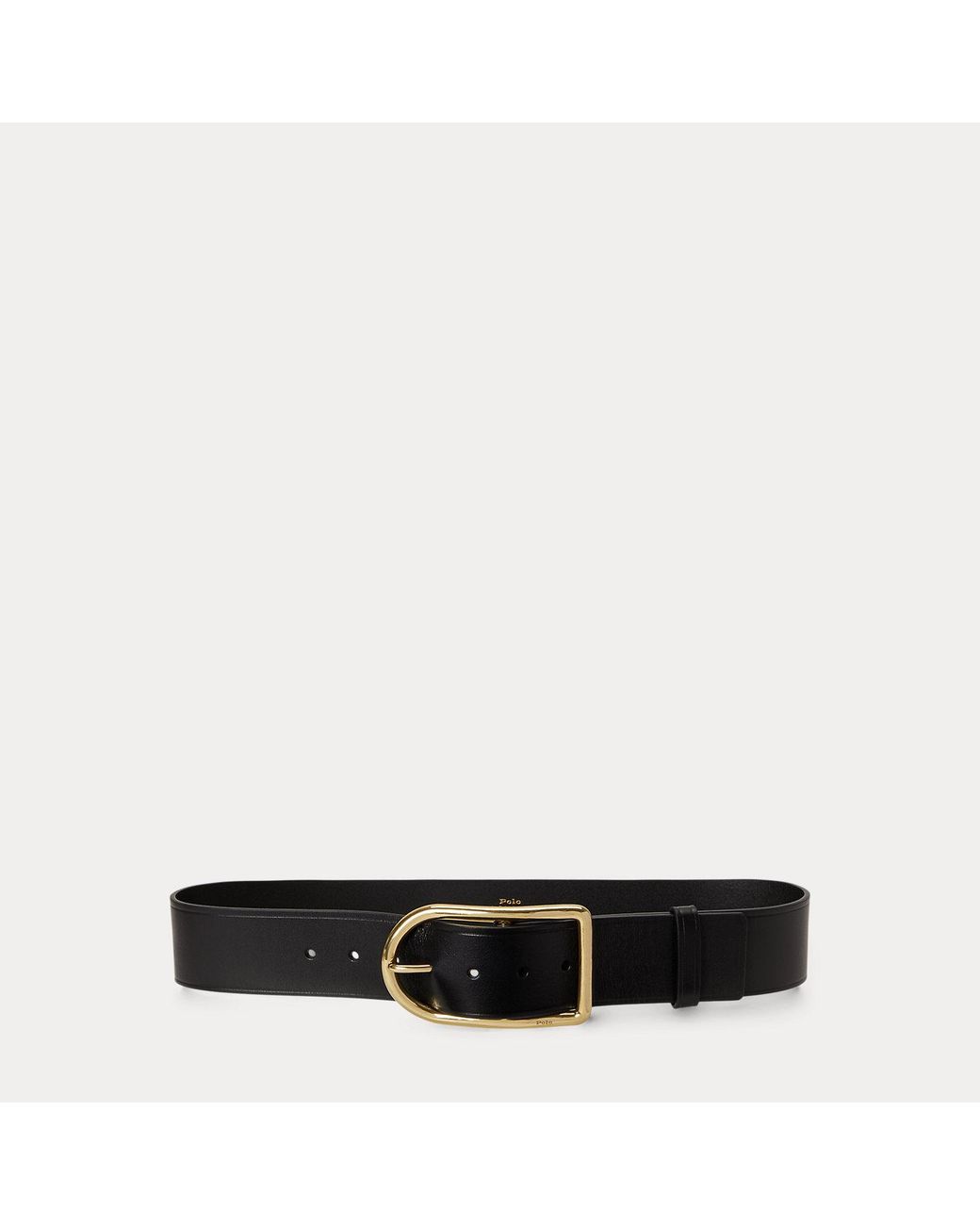 Polo Ralph Lauren Black Curved-Buckle Leather Belt