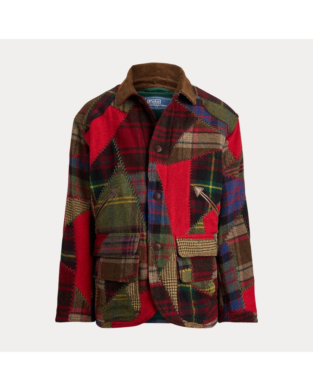Polo Ralph Lauren Green Patchwork Wool-Alpaca Utility Jacket for men
