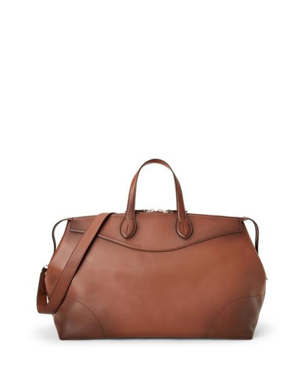 Ralph Lauren Brown Voyager Burnished Calfskin Duffel for men