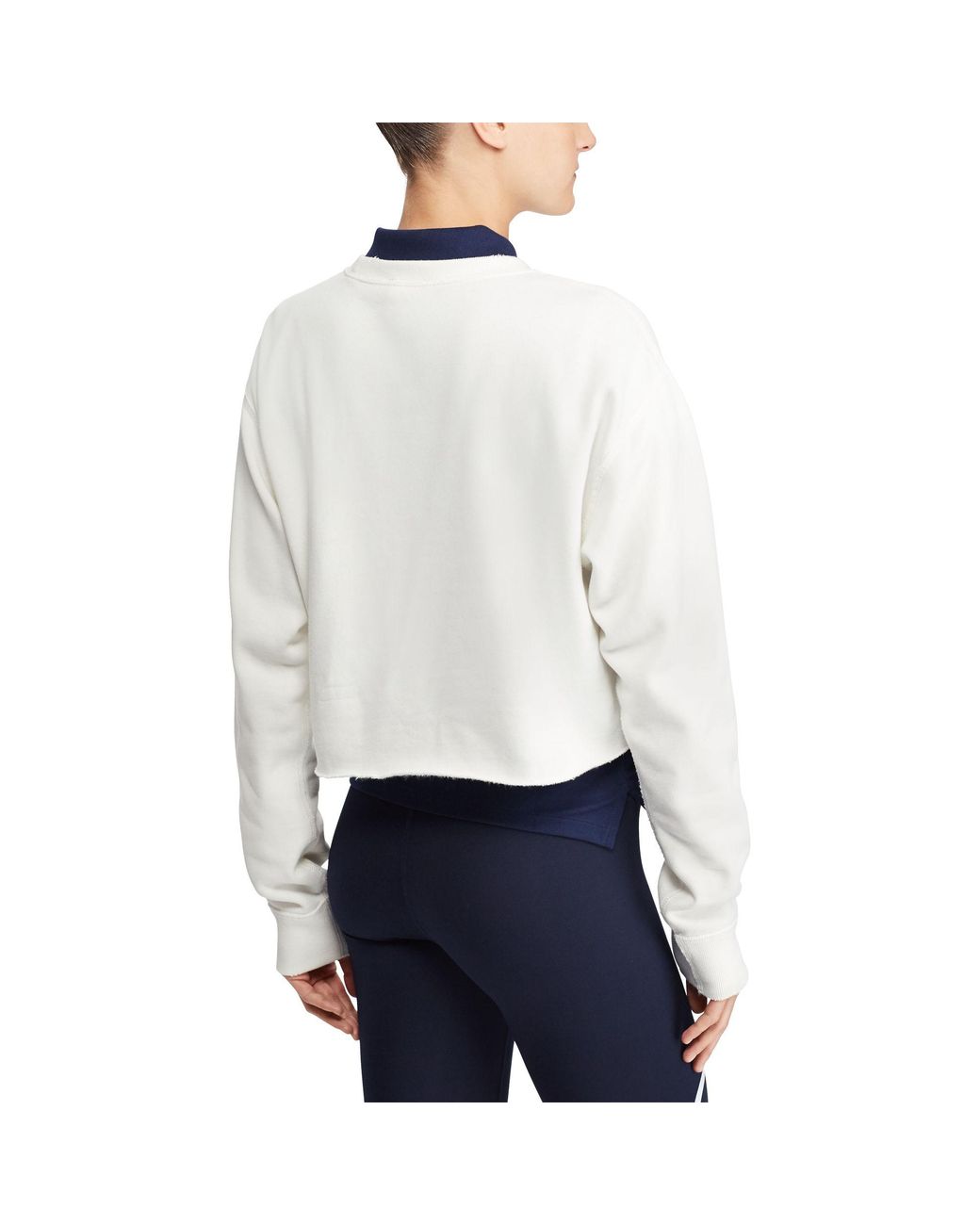 Polo Ralph Lauren Cropped Fleece Sweatshirt Lyst