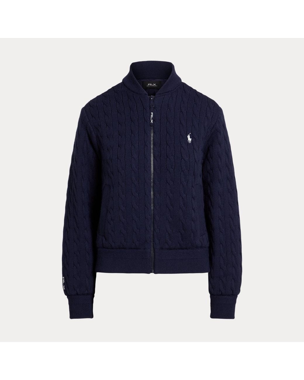 Ralph Lauren Blue Hybrid Cable-Knit Jacket