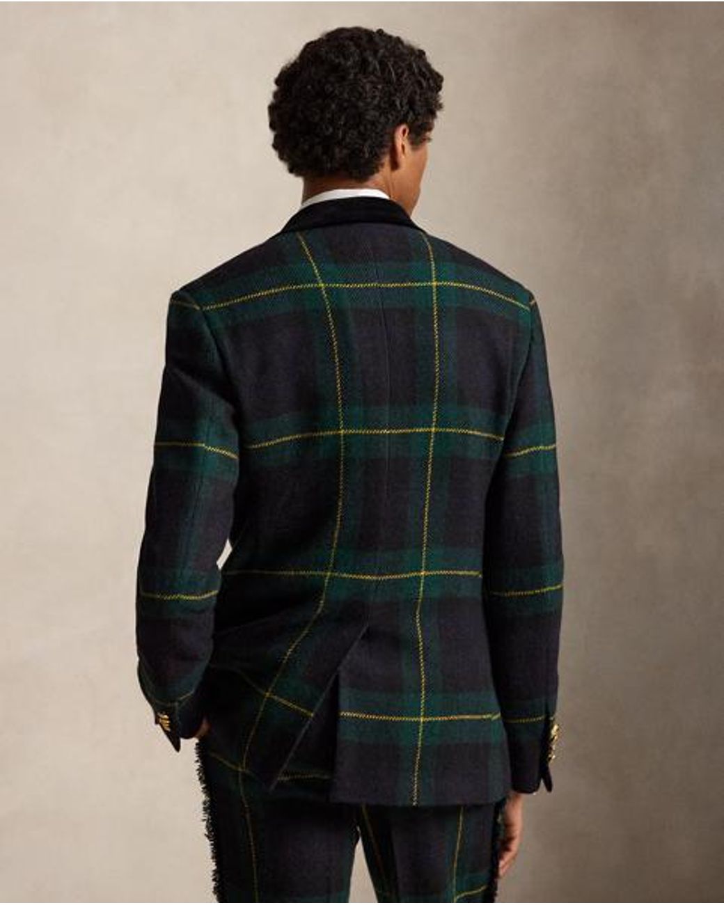 Polo Ralph Lauren Black Polo Tailored Fit Plaid Tweed Blazer for men