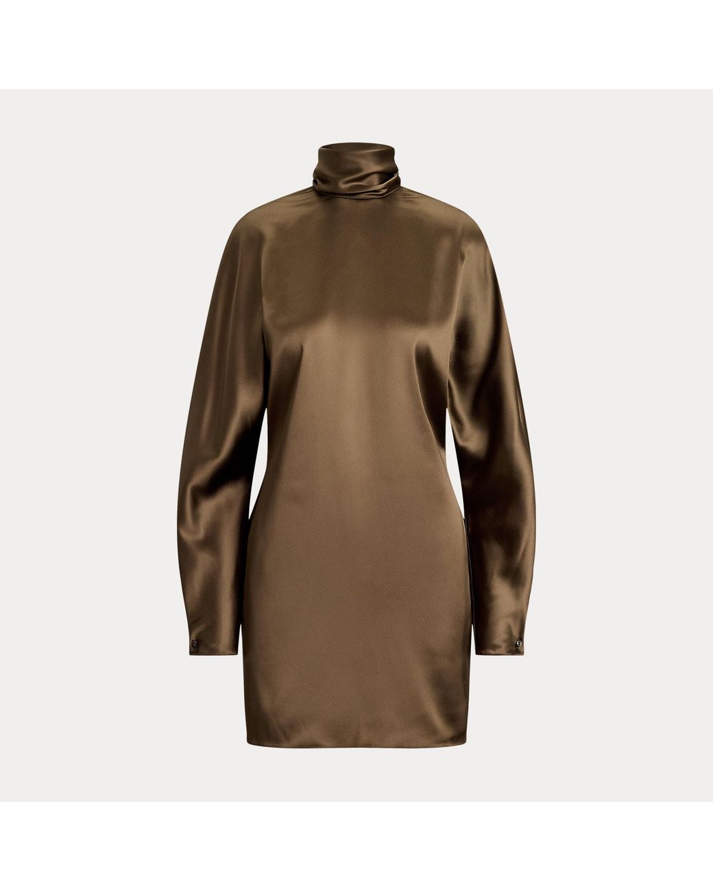 Ralph Lauren Brown Candi Satin Cocktail Dress