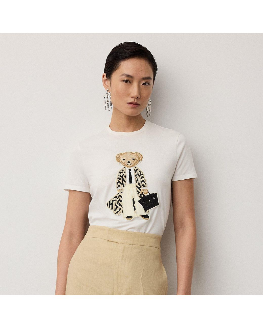 Ralph Lauren Natural Spring Polo Bear Cotton T-Shirt