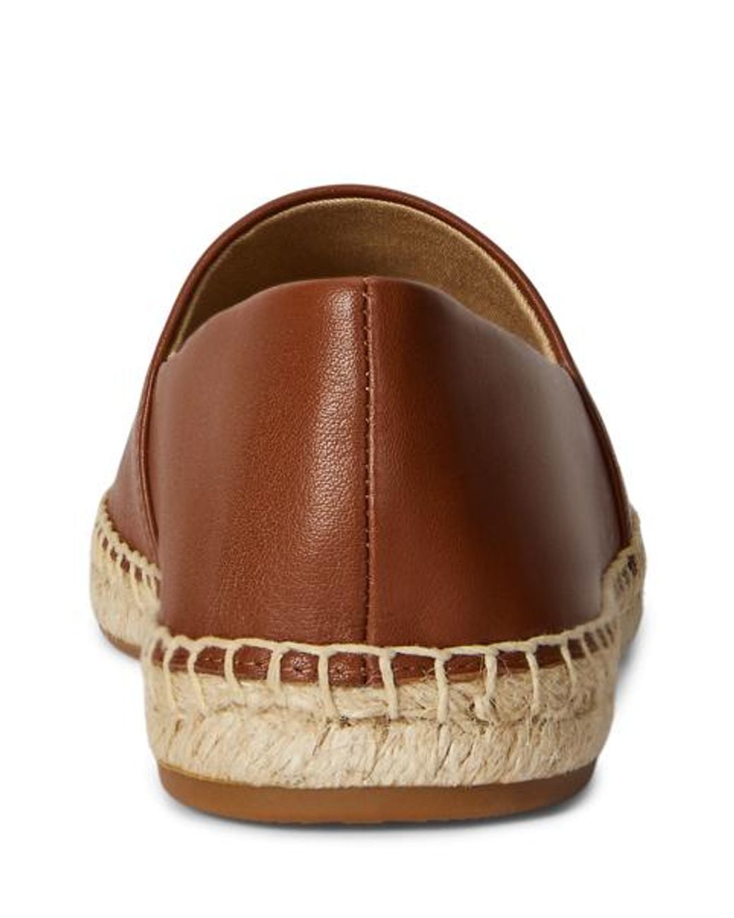 Ralph Lauren Brown Cameryn Nappa Leather Espadrille