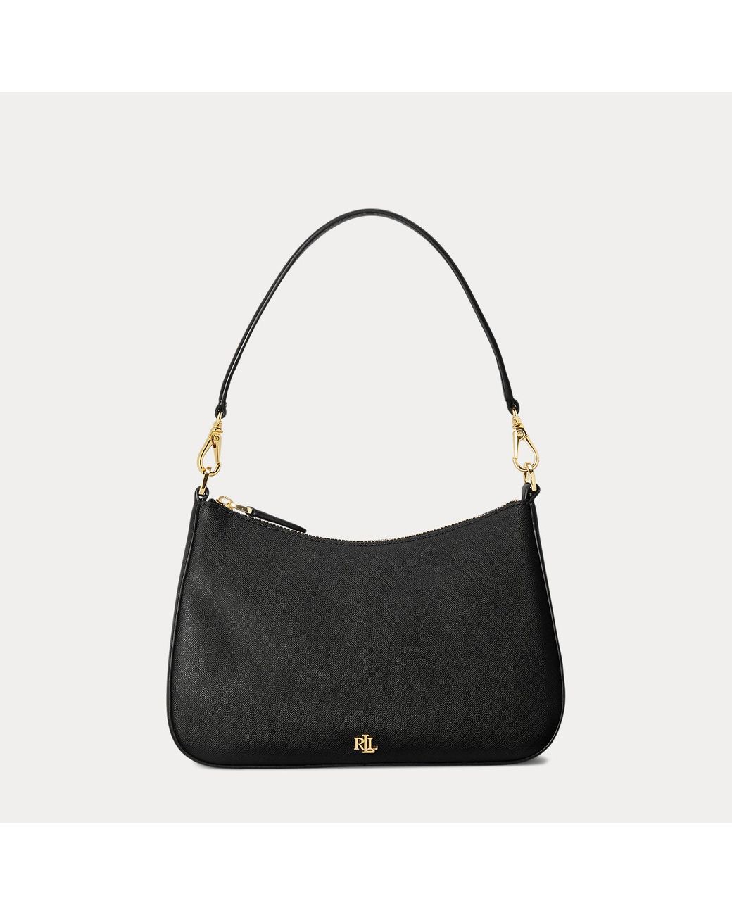 Ralph Lauren Gray Crosshatch Leather Medium Danni Bag