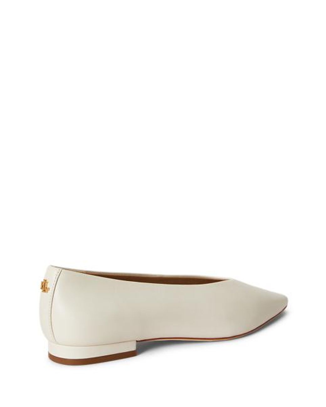 Ralph Lauren Natural Audri Nappa Leather Ballet Flat