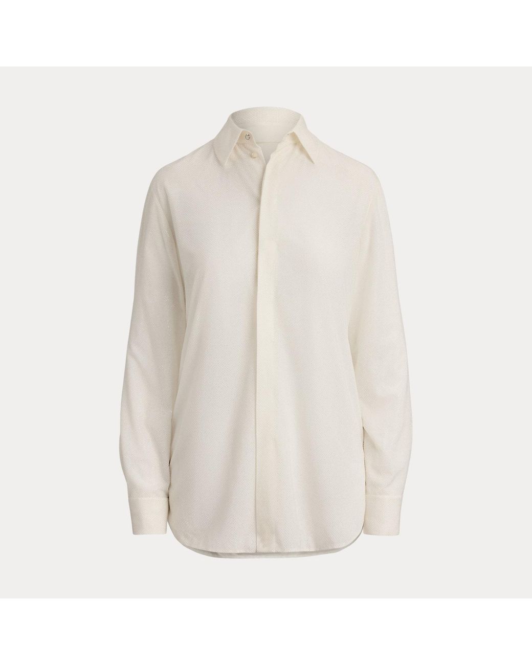 Ralph Lauren Natural Adrien Relaxed Fit Embellished Shirt