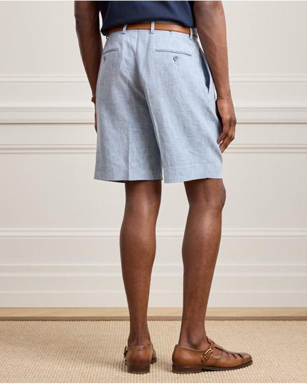 Ralph Lauren Blue Glenn Hand-Tailored Chambray Shorts for men