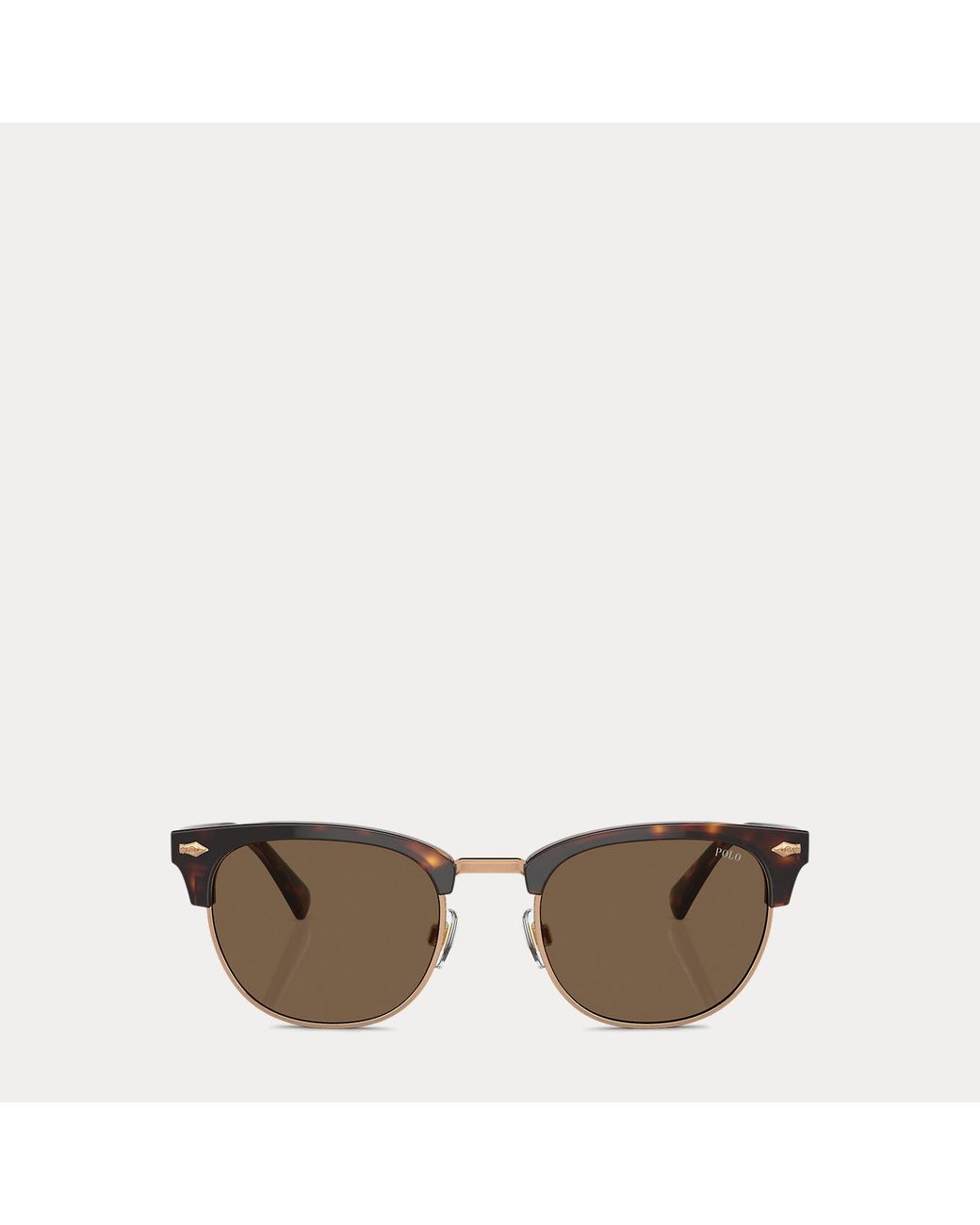 Polo Ralph Lauren Brown Heritage Pen-Pin Round Sunglasses for men