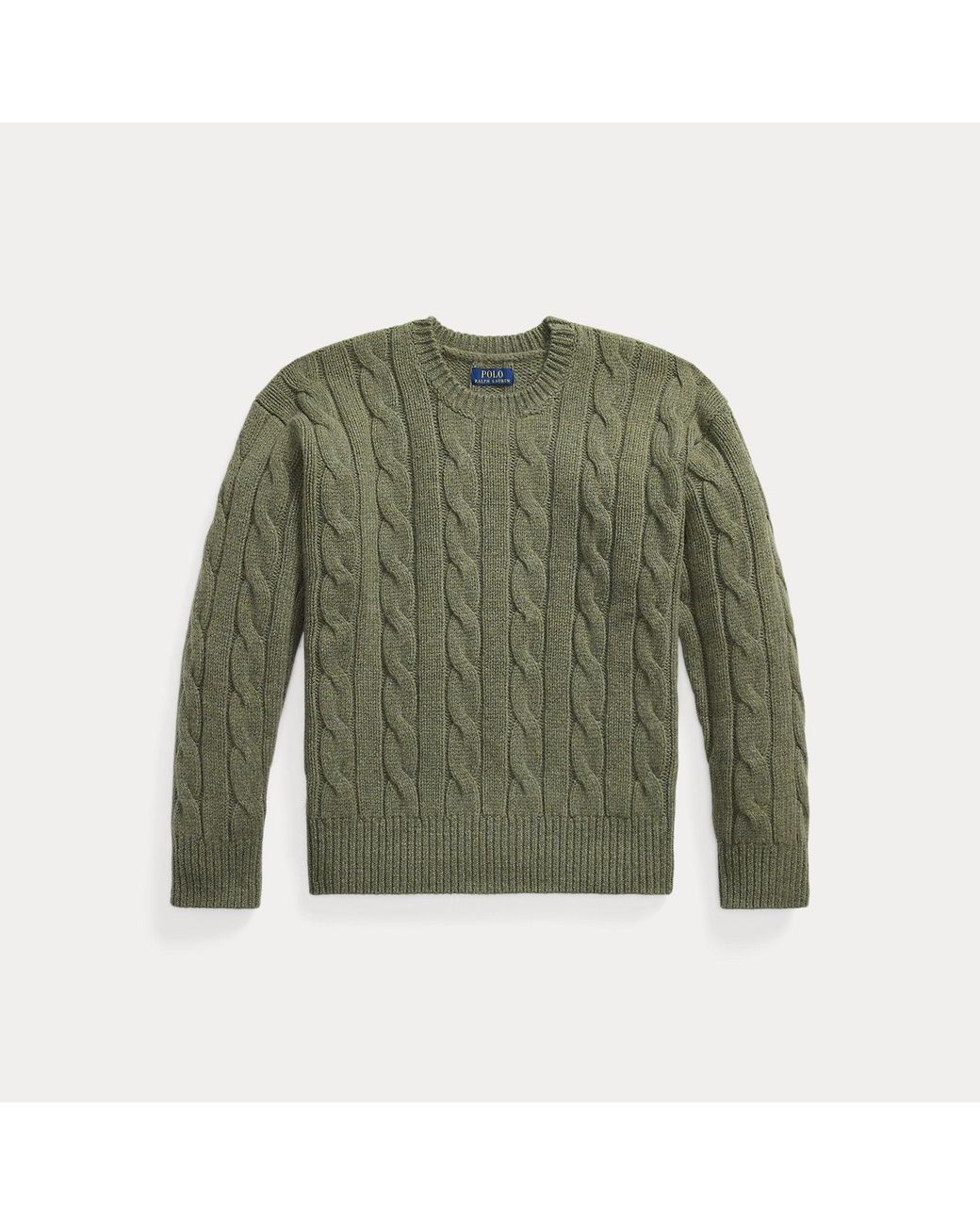 Polo Ralph Lauren Green Relaxed Fit Cable Wool-Blend Jumper for men