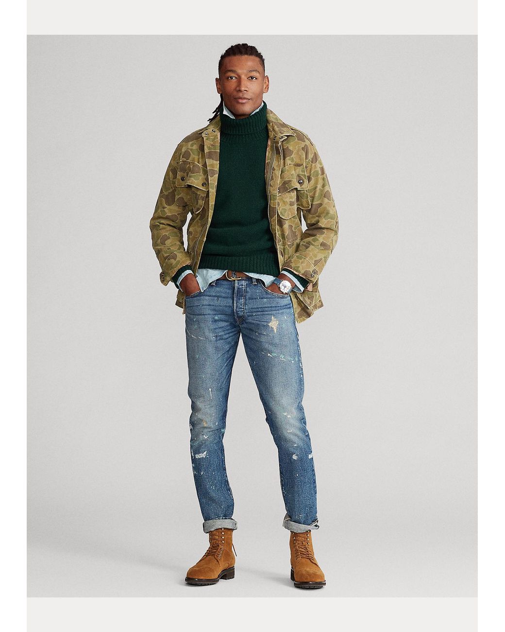 Polo Ralph Lauren Camo Twill Utility Jacket in Green for Men | Lyst UK