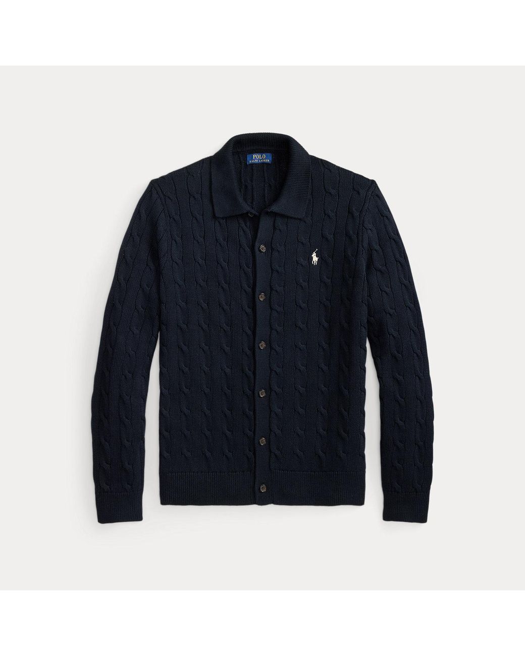 Polo Ralph Lauren Blue Cable-Knit Cotton Cardigan for men