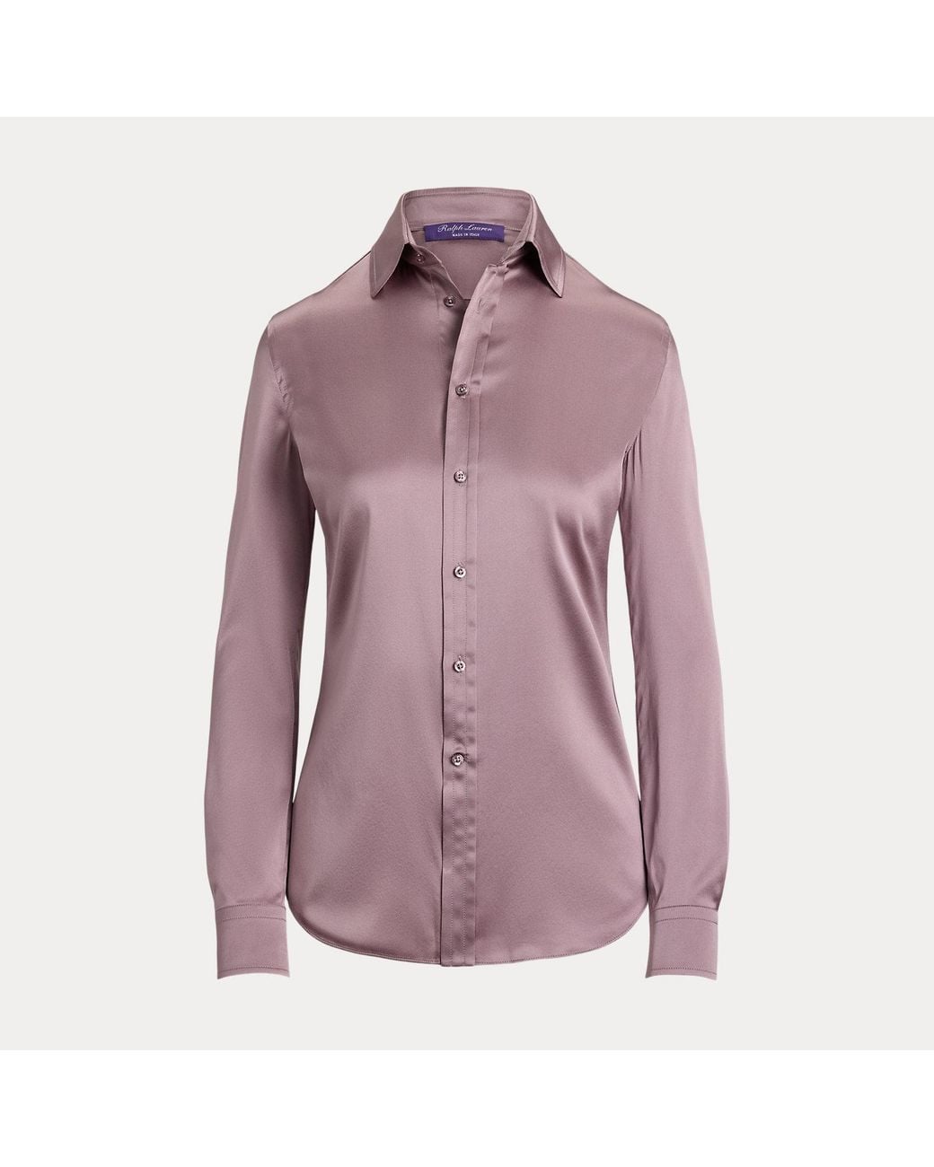 Ralph Lauren Purple Cameron Ii Straight Fit Charmeuse Shirt