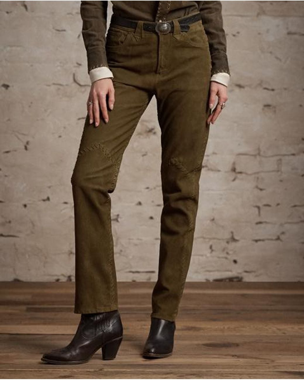 RRL Blue Suede Western Trousers