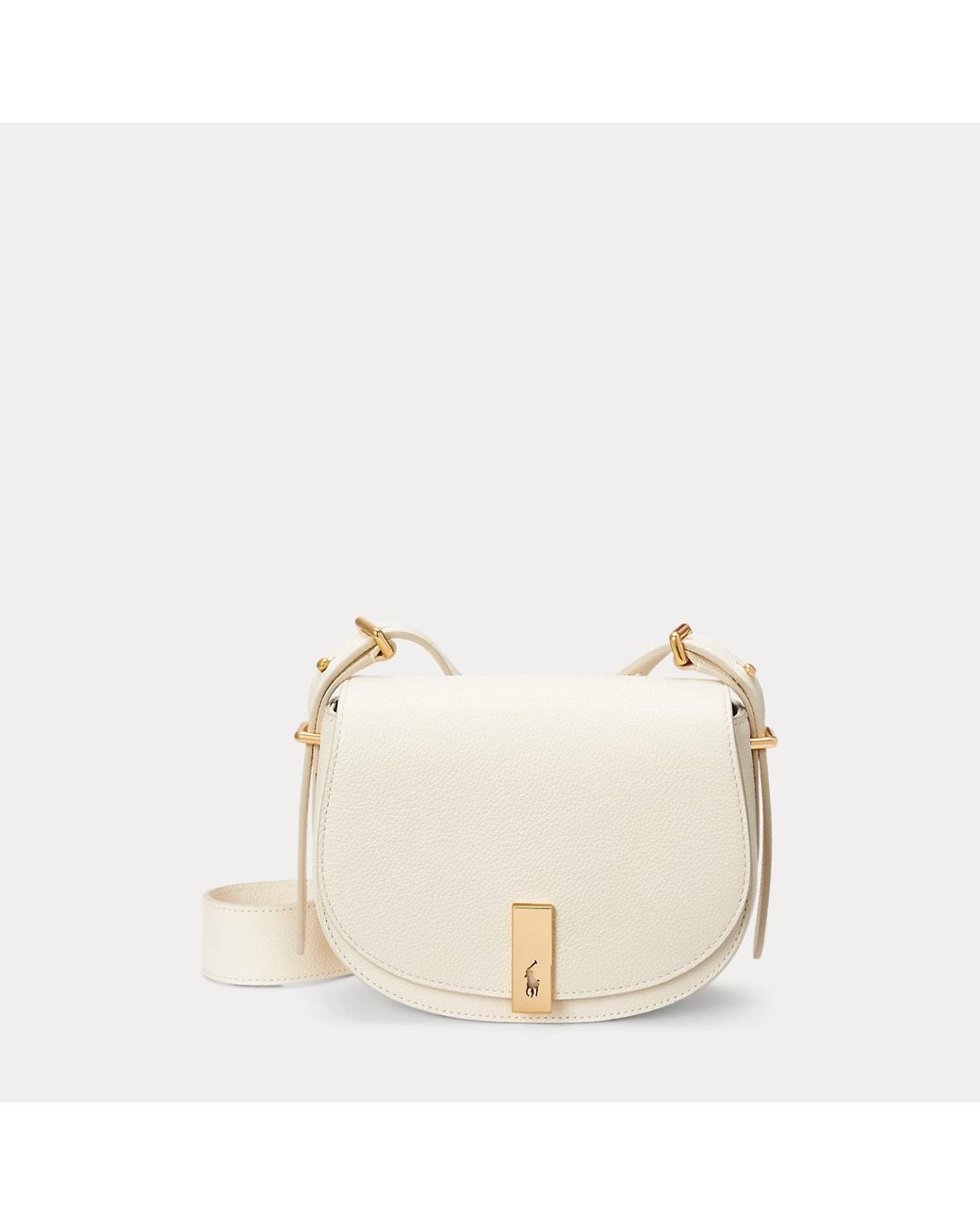 Polo Ralph Lauren Natural Polo Id Leather Saddle Bag