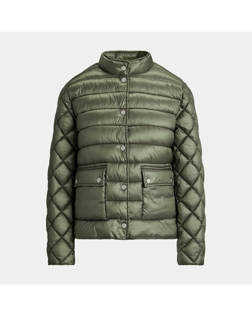 Ralph Lauren Green Quilted Mockneck Puffer Jacket