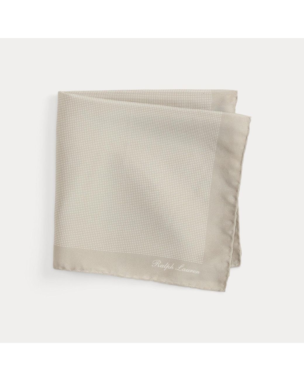 Ralph Lauren Natural Pin Dot Silk Pocket Square for men