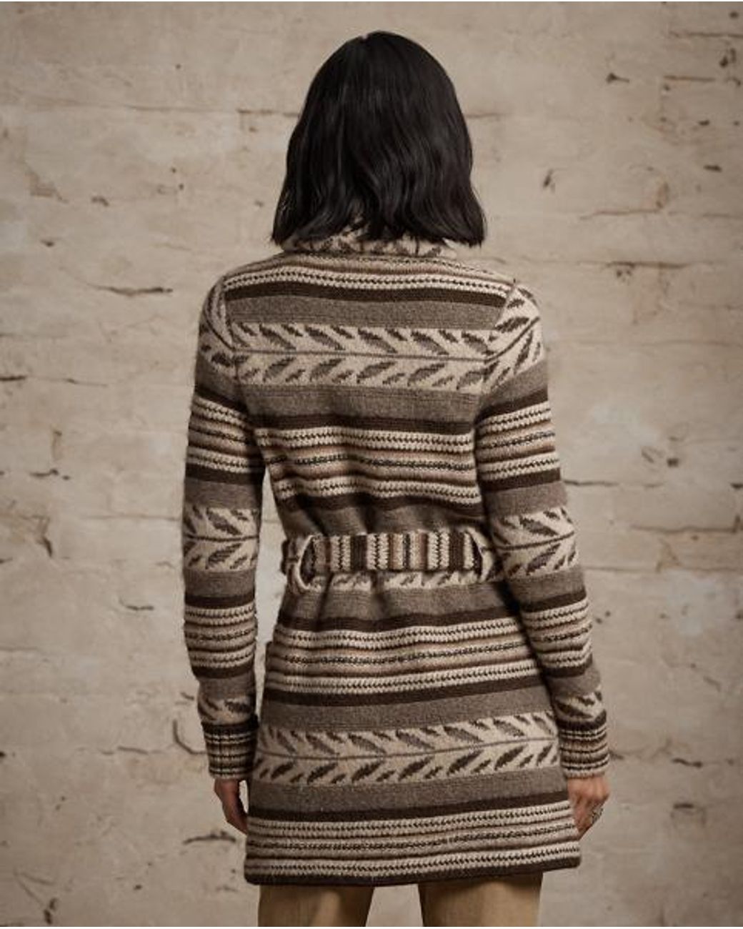 RRL Gray Striped Wool-Blend Cardigan