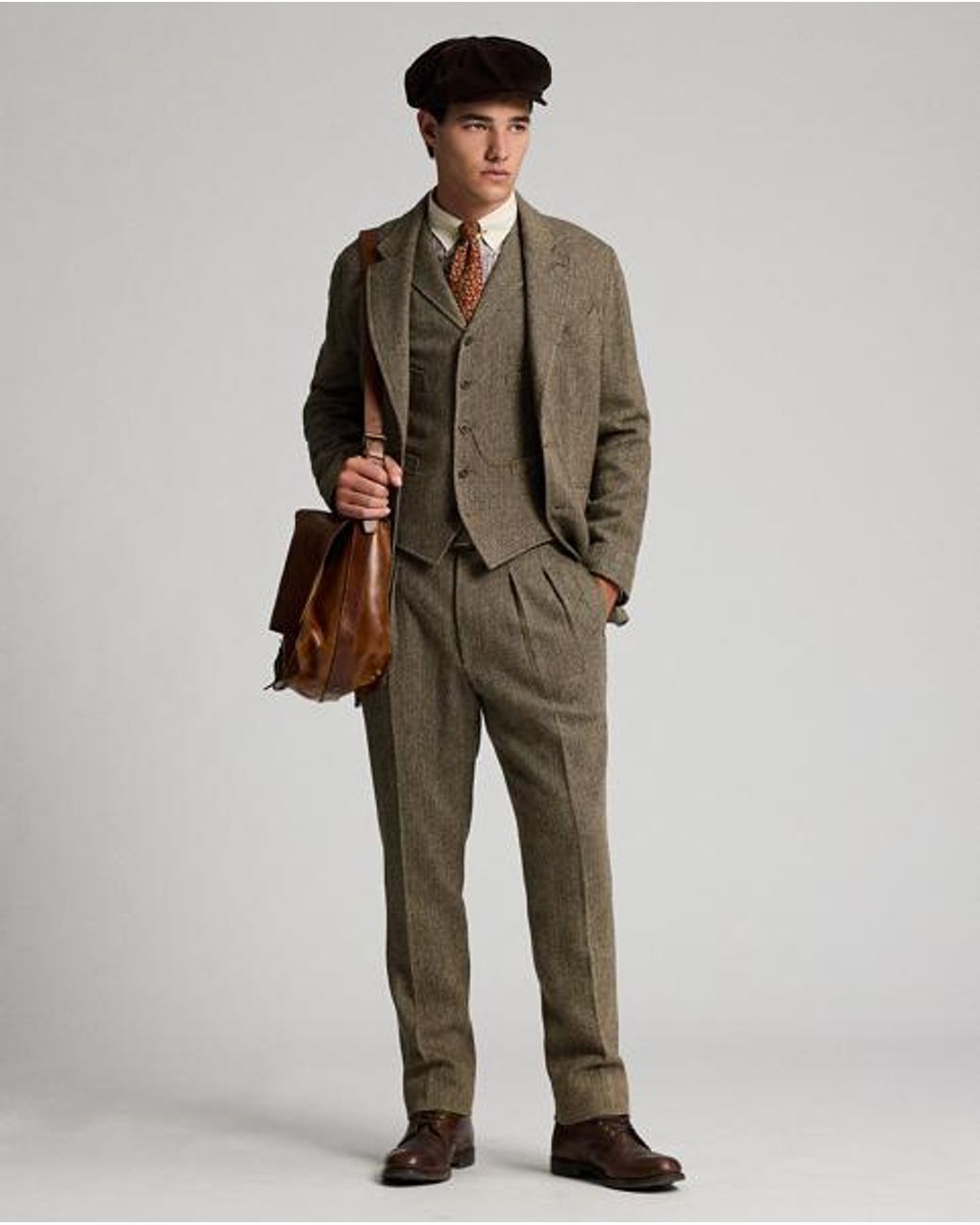 RRL Gray Unconstructed Herringbone Sport Coat for men