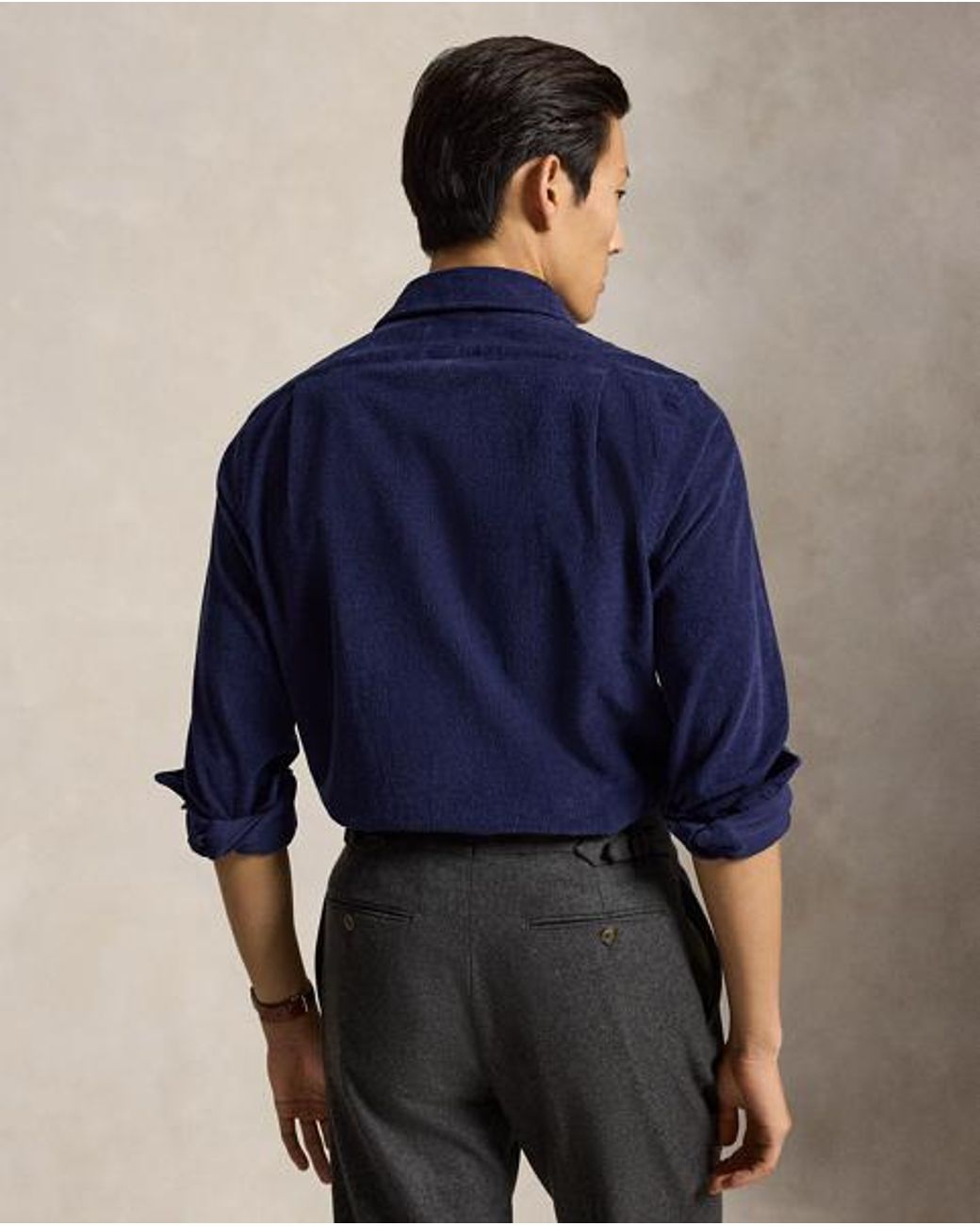 Polo Ralph Lauren Blue Custom Fit Stretch Corduroy Shirt for men