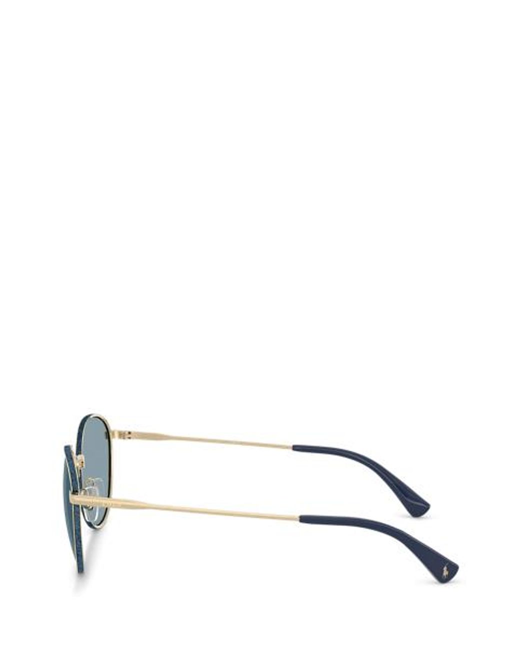 Polo Ralph Lauren Brown Ralph Lauren Denim-Effect Round Metal Sunglasses for men