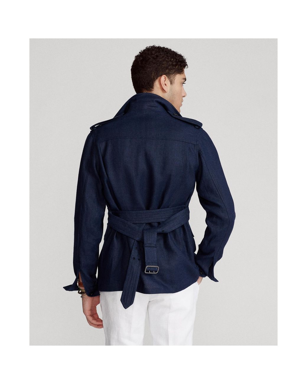 Polo Ralph Lauren Linen Safari Jacket in Blue for Men | Lyst