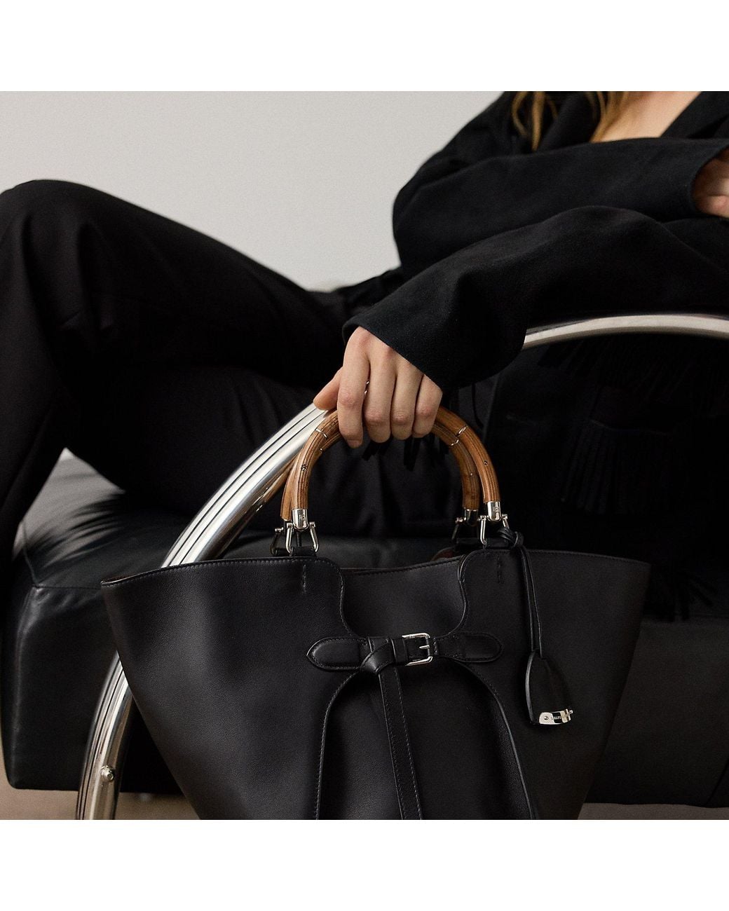 Ralph Lauren Black The Ralph Lauren Calfskin Tote