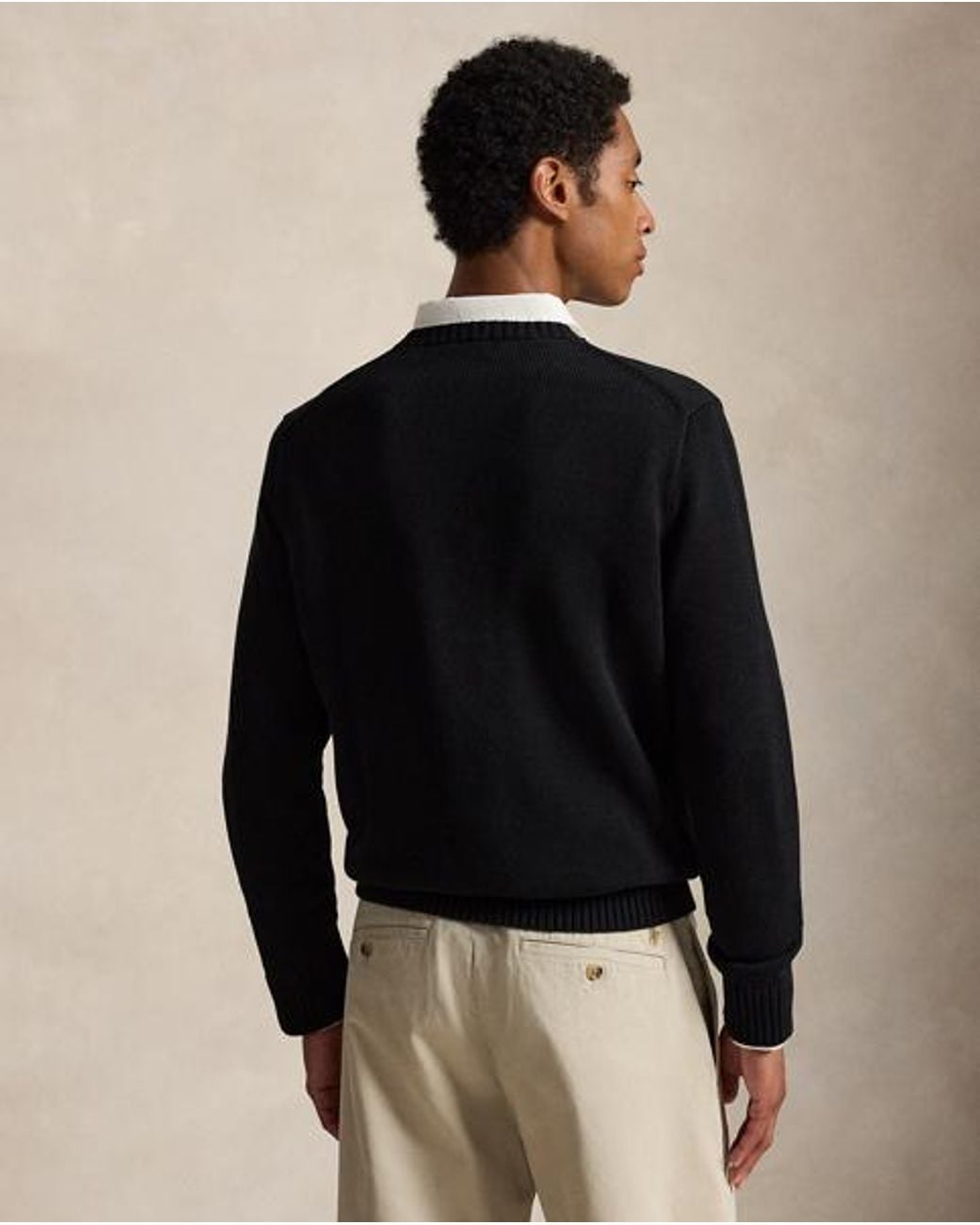 Polo Ralph Lauren Black Cotton Crewneck Jumper for men