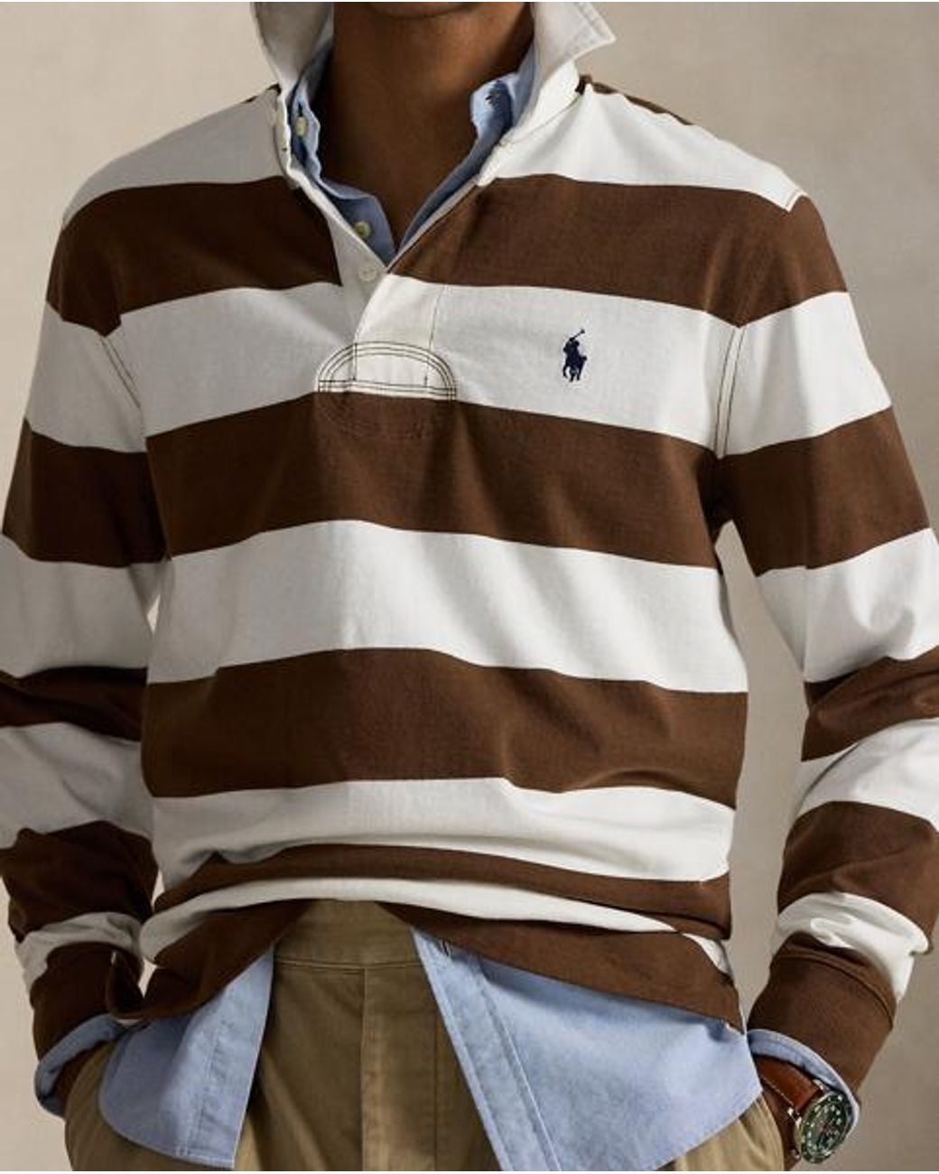 Polo Ralph Lauren Brown The Iconic Rugby Shirt for men