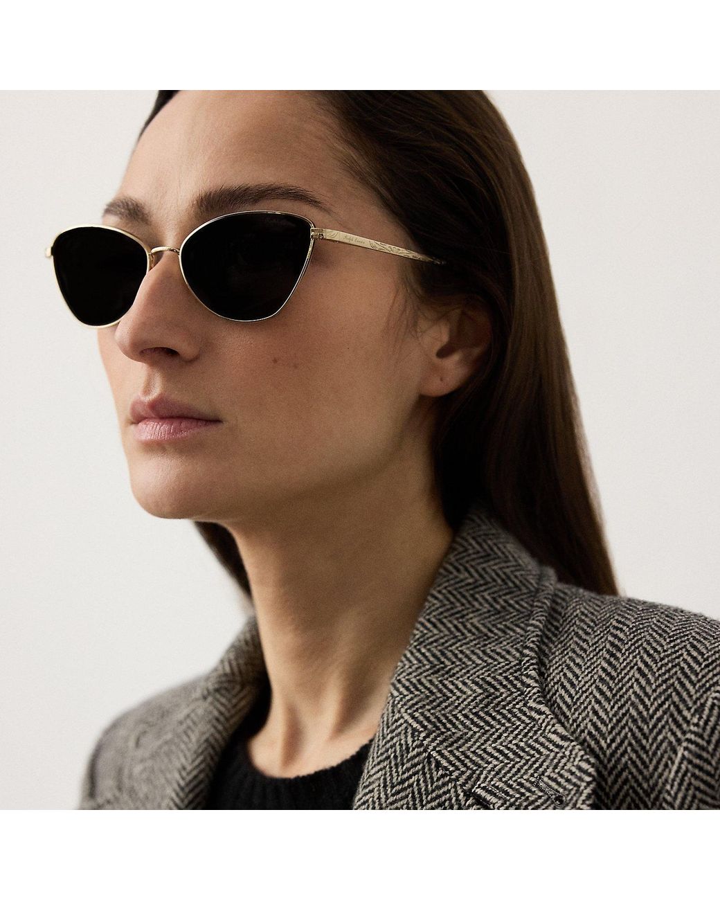 Ralph Lauren Brown Western Rectangle Sunglasses