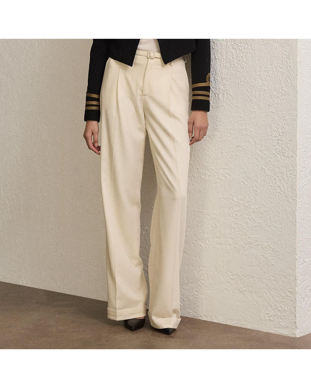 Ralph Lauren Natural Acklie Wool Gabardine Trouser