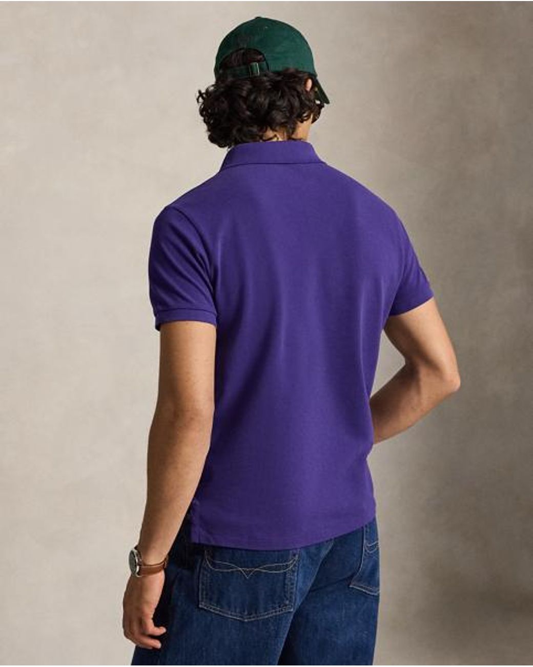 Polo Ralph Lauren Purple The Iconic Custom Slim Fit Mesh Polo for men