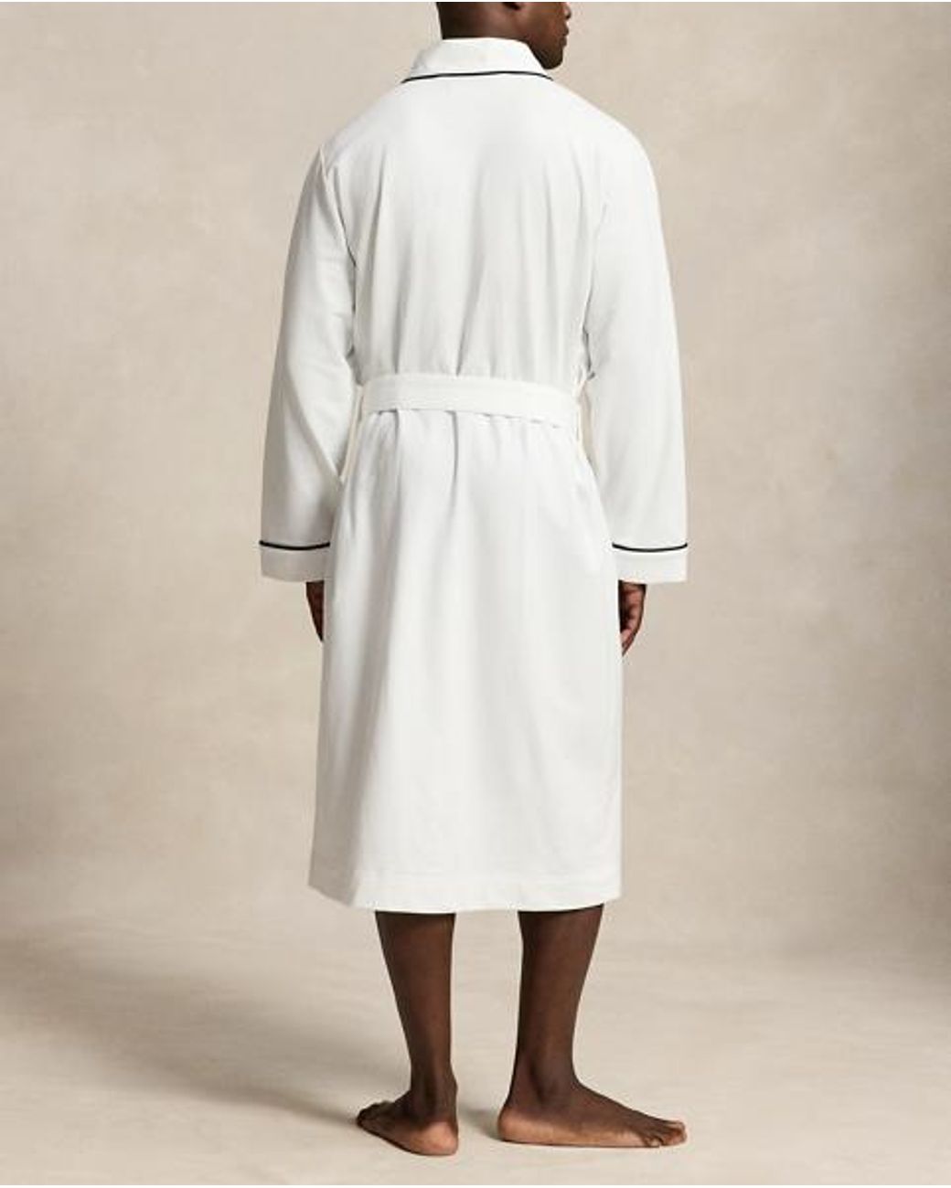 Polo Ralph Lauren White Cotton-Blend Jersey Robe for men