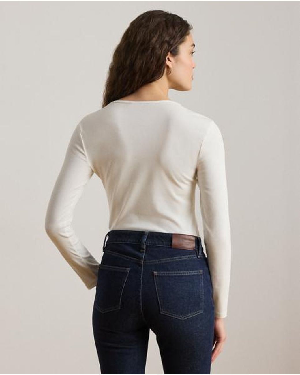 Ralph Lauren Gray Ralph Stretch Cotton Long-Sleeve Tee