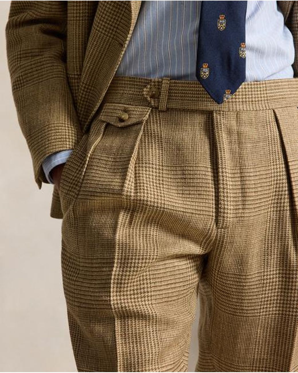 Polo Ralph Lauren Green Glen Plaid Summer Tweed Suit Trouser for men