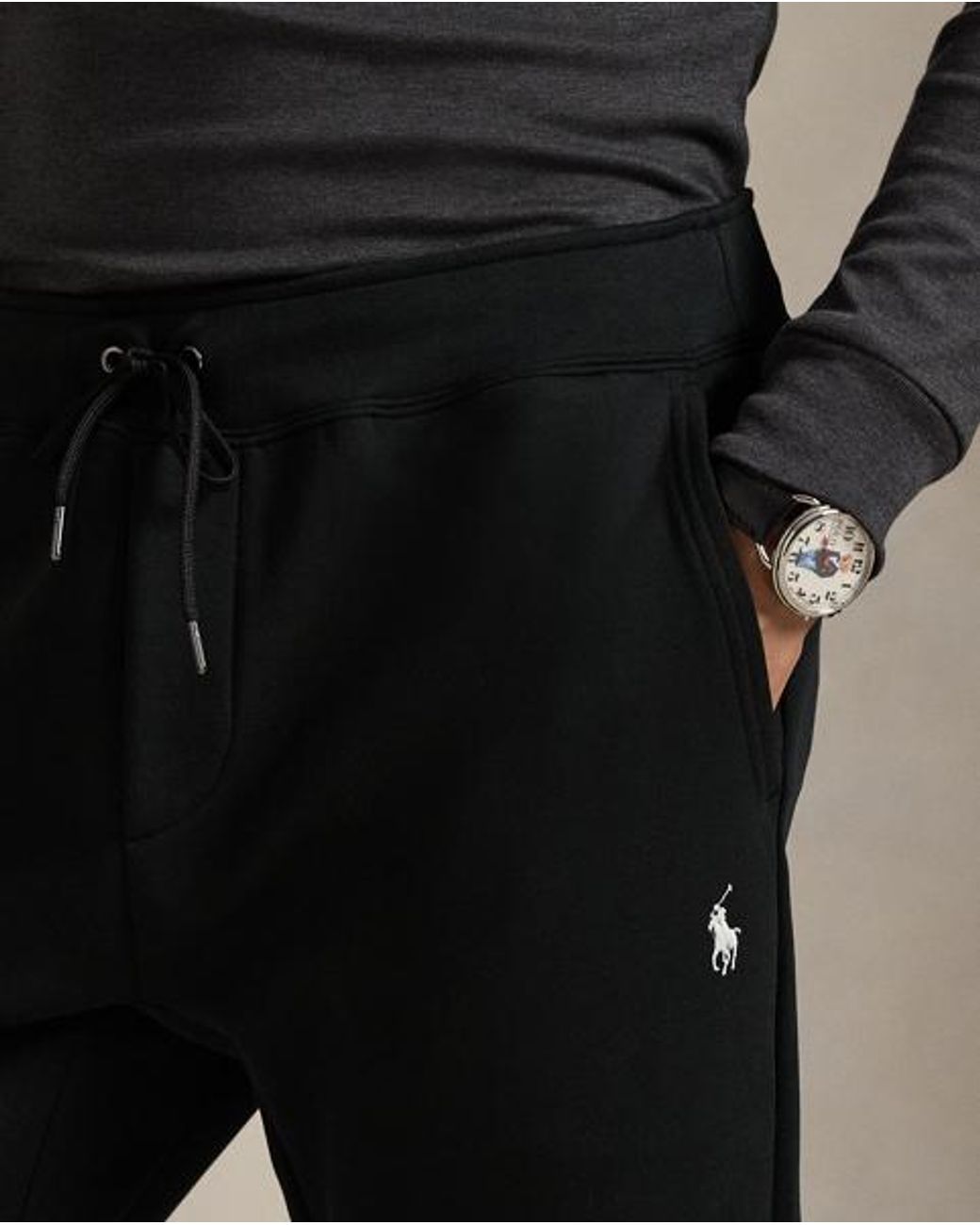 Polo Ralph Lauren Black Double-knit Joggers for men