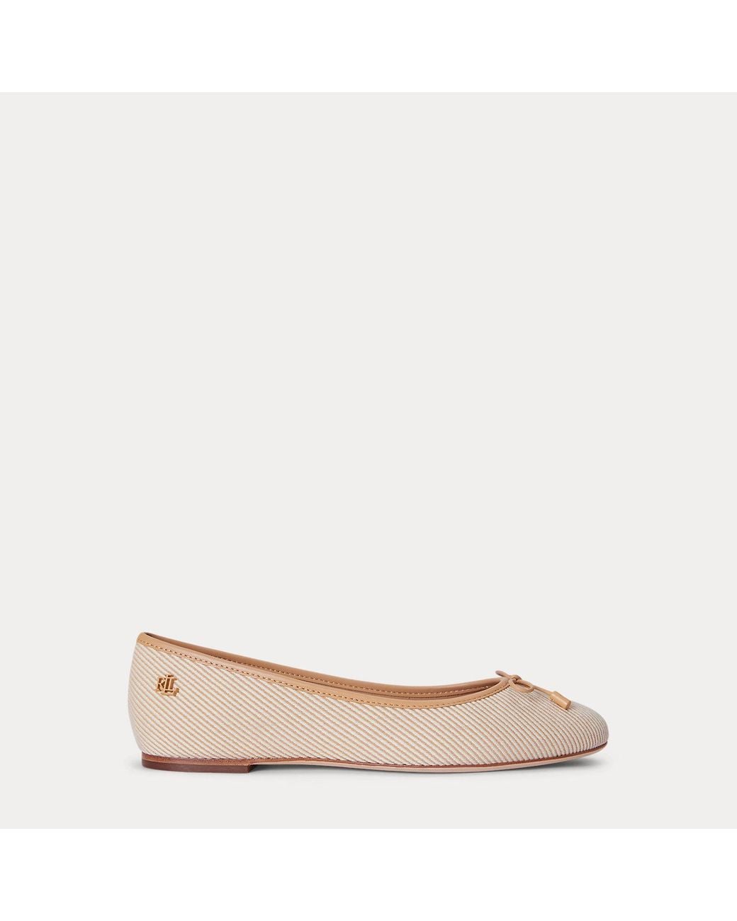 Ralph Lauren Natural Jayna Textured Twill Flat