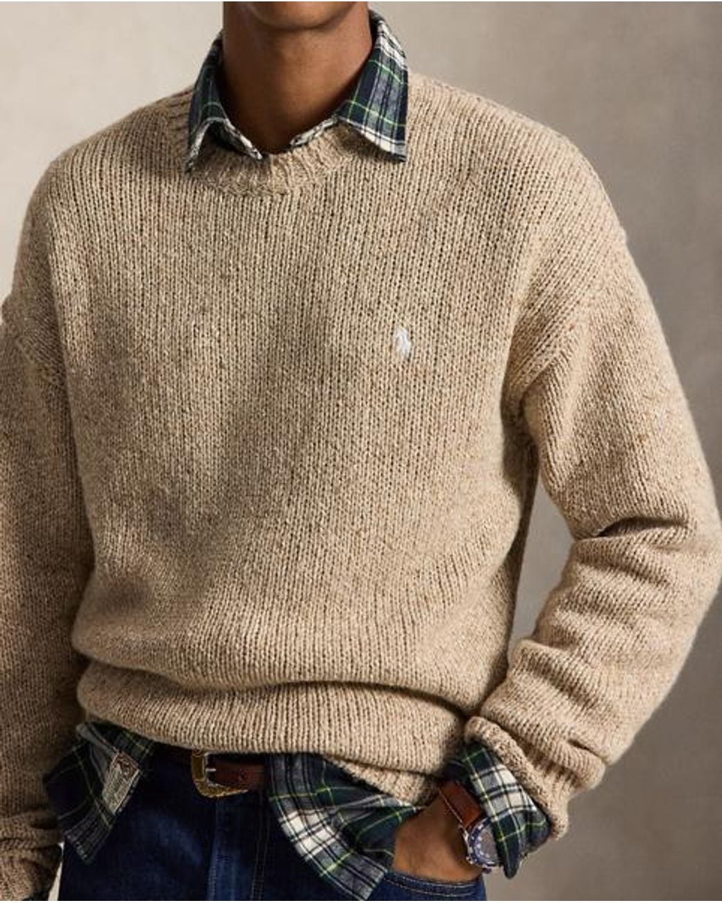 Polo Ralph Lauren Natural Wool-Blend Crewneck Jumper for men