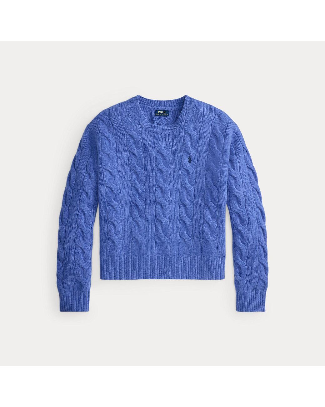 Polo Ralph Lauren Blue Cable-Knit Wool-Cashmere Jumper