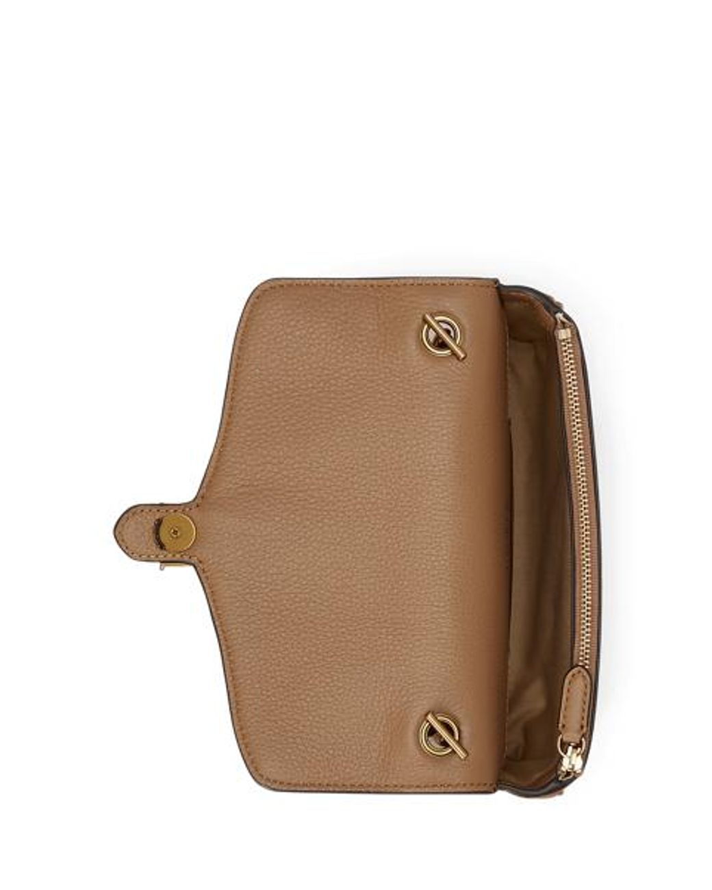 Ralph Lauren Brown Bradley Pebbled Leather Crossbody Wallet