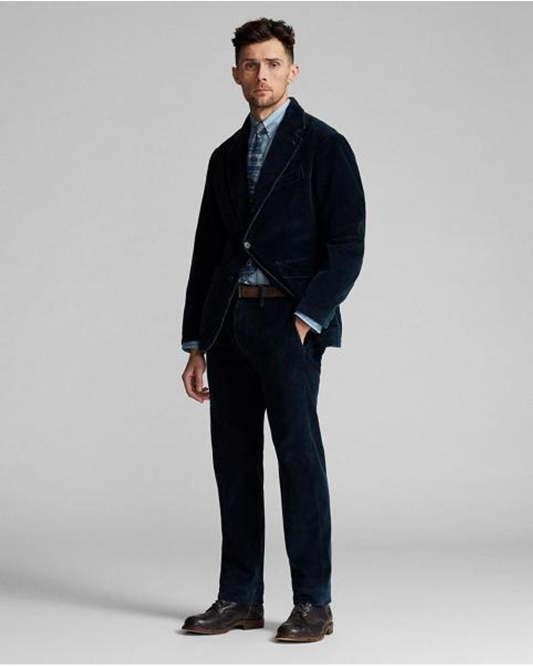 Ralph Lauren Blue Unconstructed Corduroy Sport Coat for men