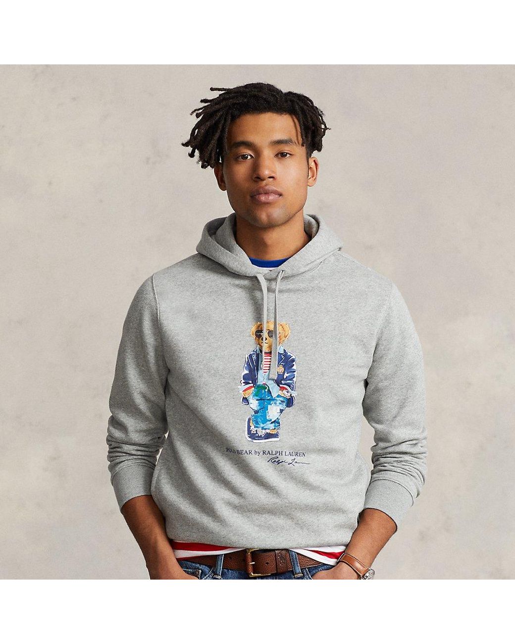 Polo Ralph Lauren Polo Bear Fleece Hoodie in Grey for Men