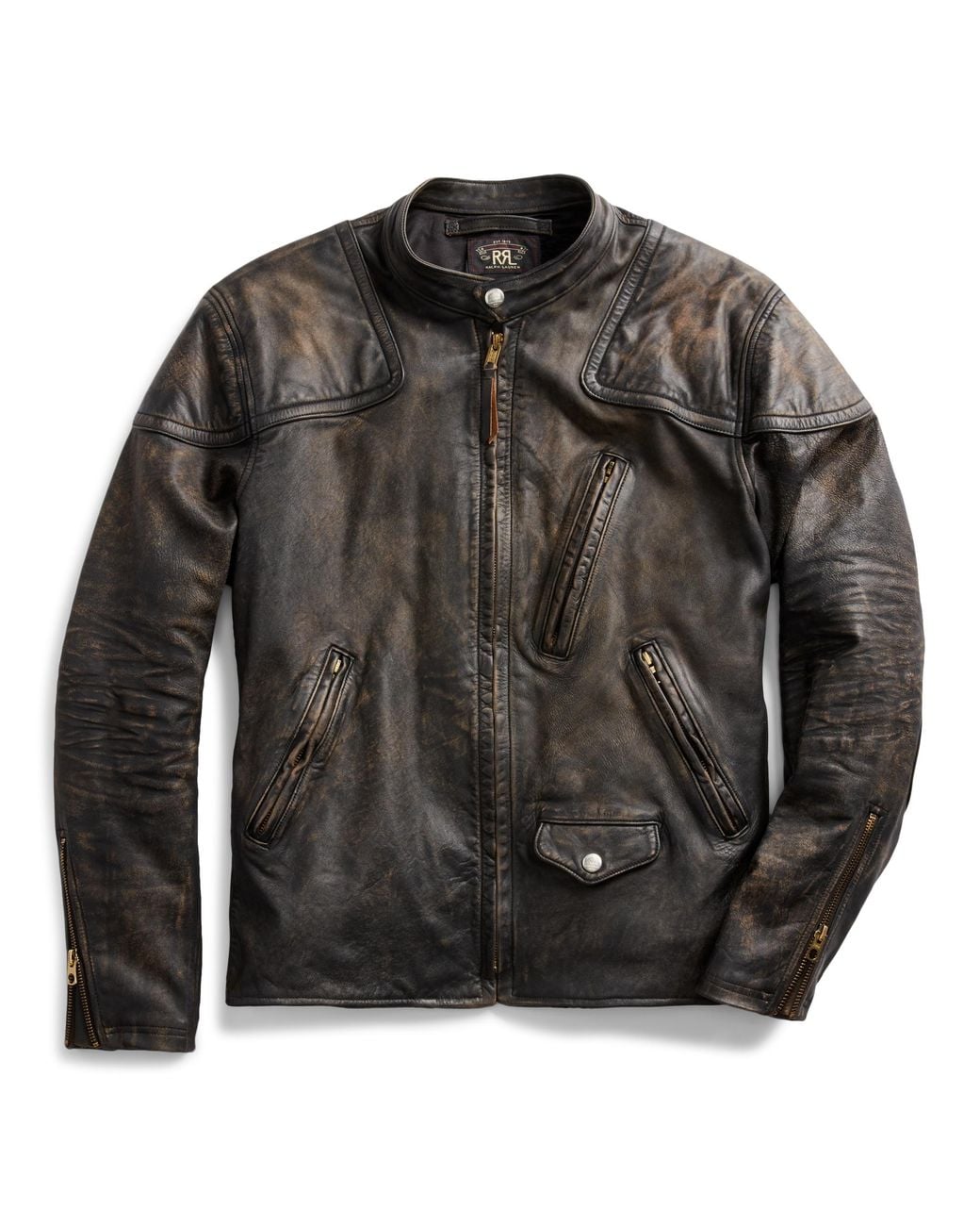 【極美品】RRL Slim Fit Leather Moto Jacket M RRL Slim Fit Leather Moto Jacket in Black for Men | Lyst