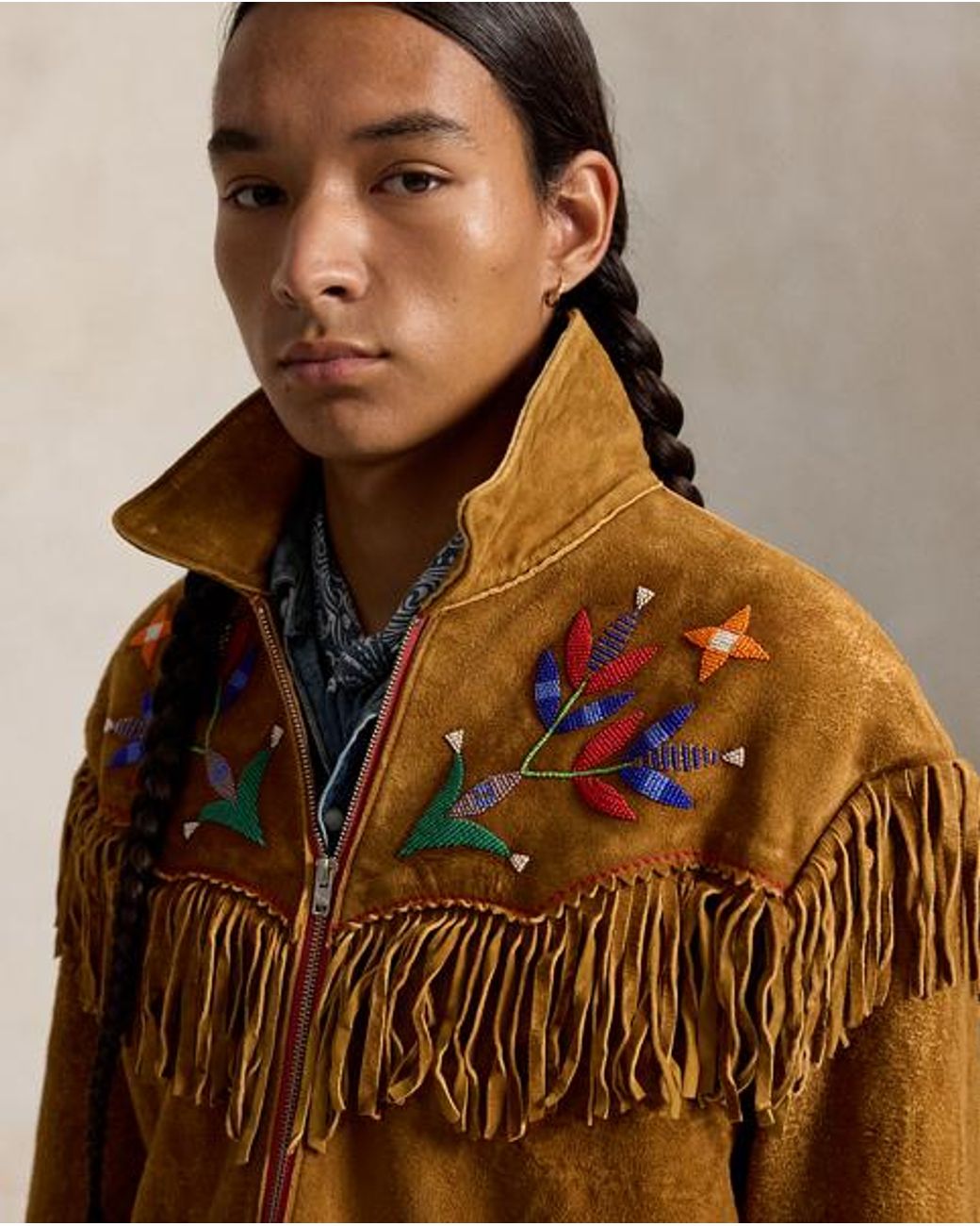 Polo Ralph Lauren Brown Ralph Lauren Prl X Tópa Standing Sage Fringe Jacket for men