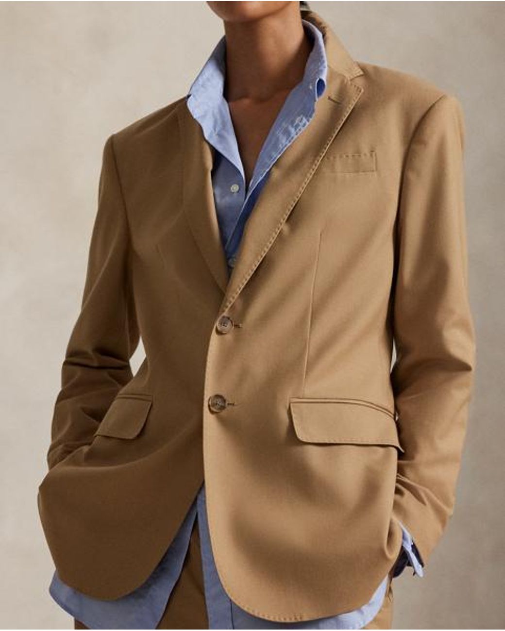 Polo Ralph Lauren Natural Stretch-Wool Two-Button Blazer