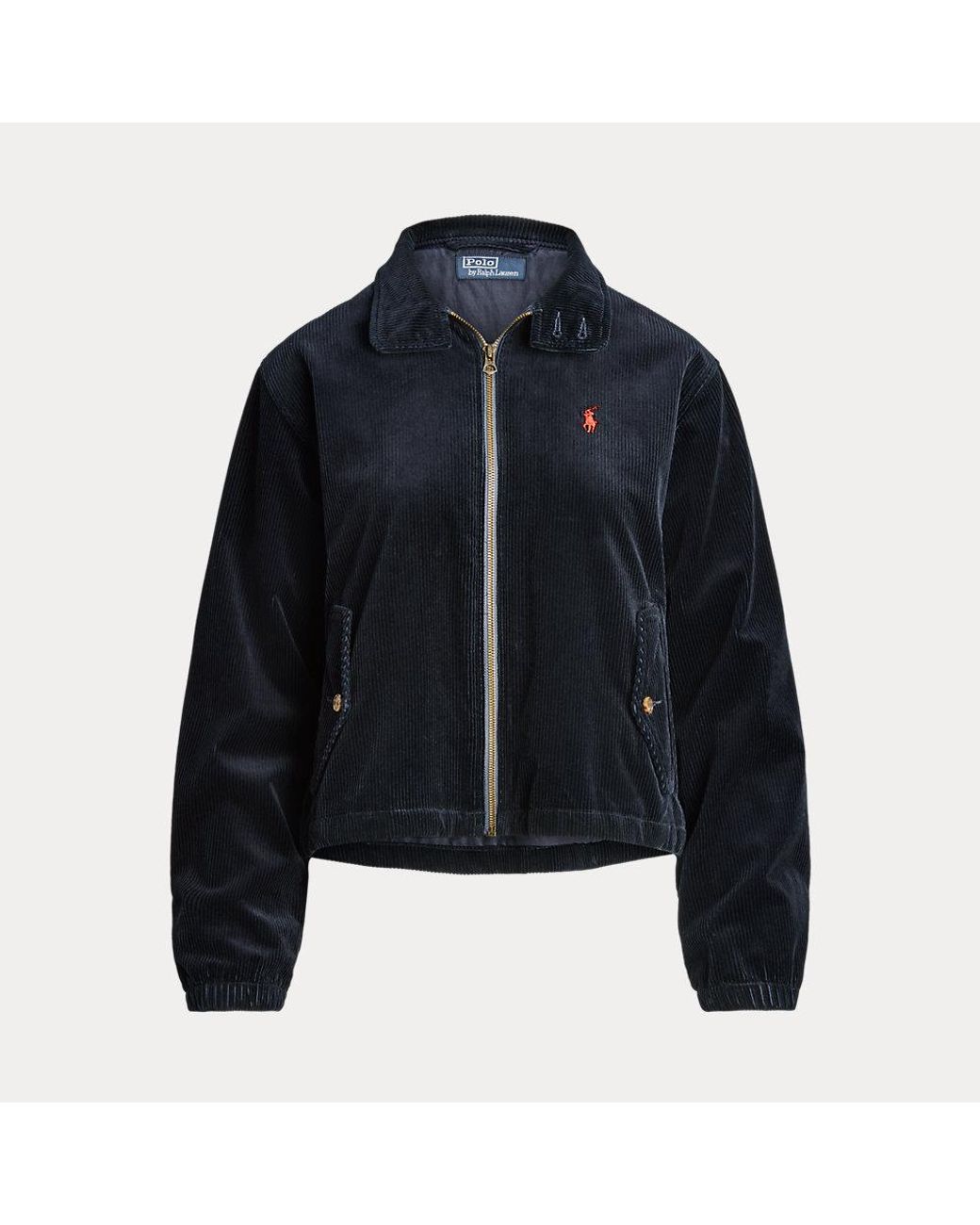 Polo Ralph Lauren Corduroy Windbreaker Jacket in Black Lyst UK