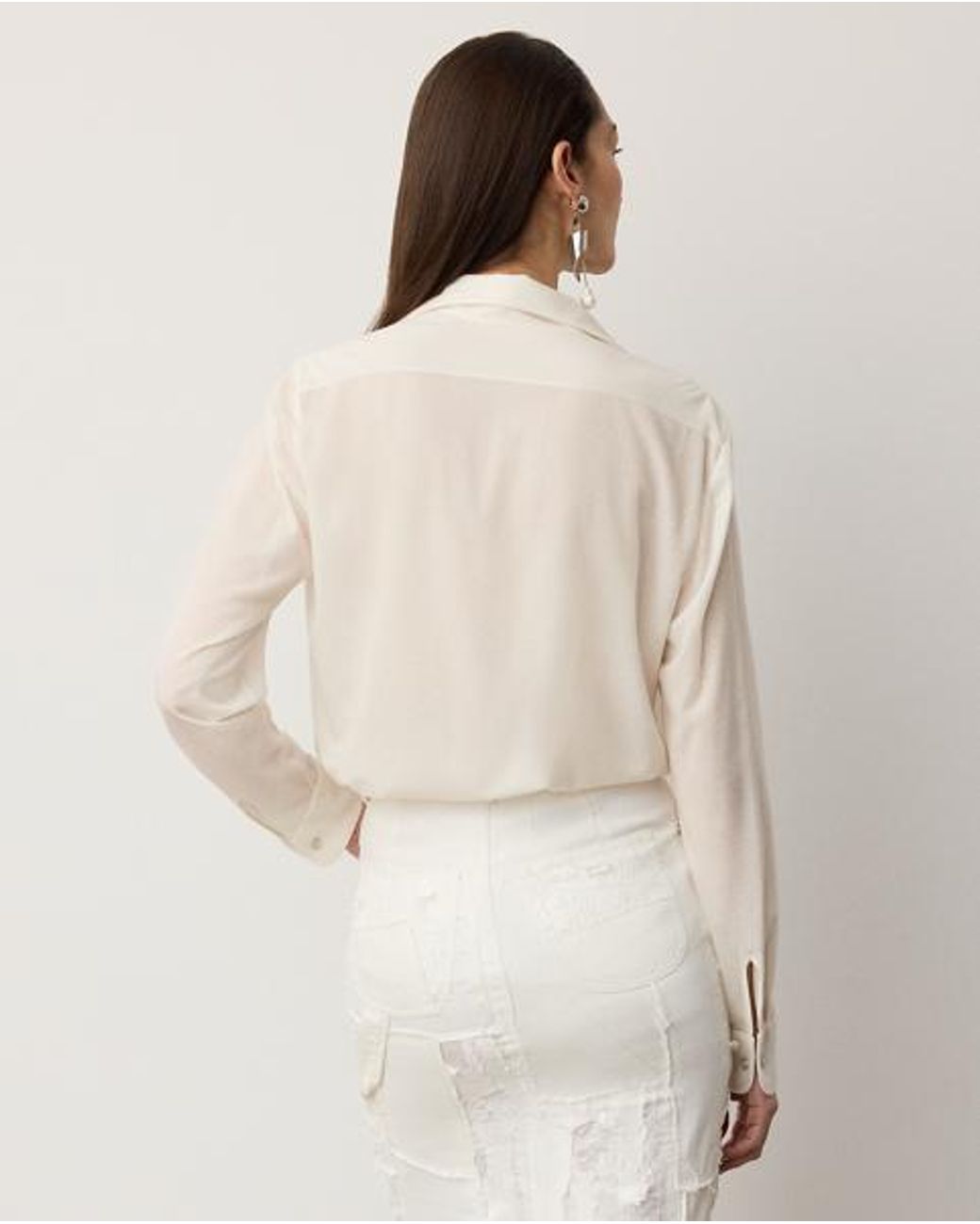 Ralph Lauren Natural Adrien Relaxed Fit Embellished Shirt