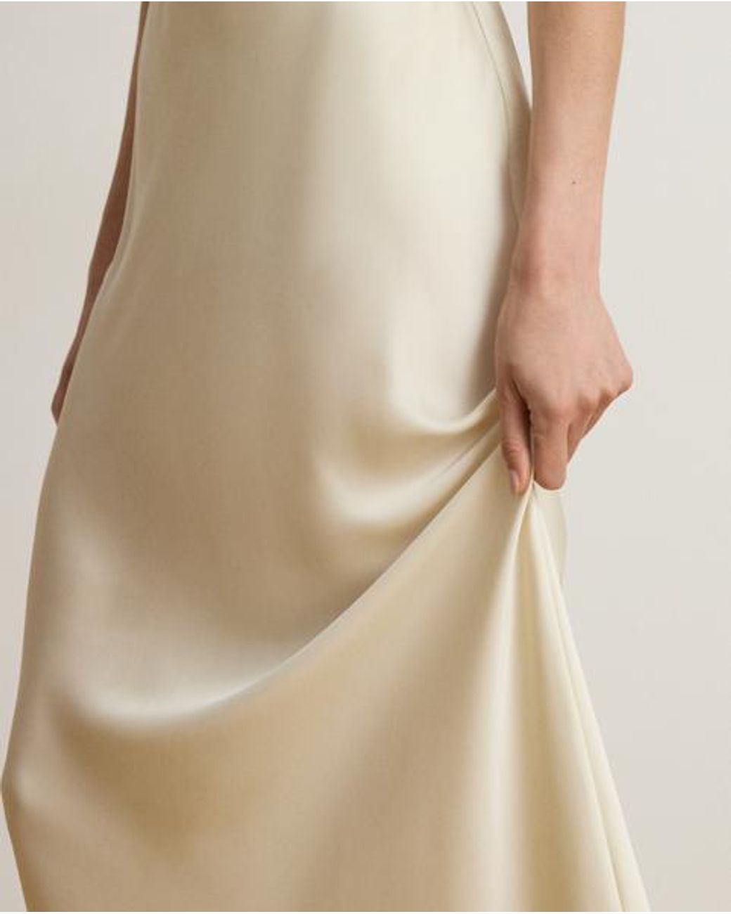 Ralph Lauren Natural Satin Charmeuse Maxiskirt