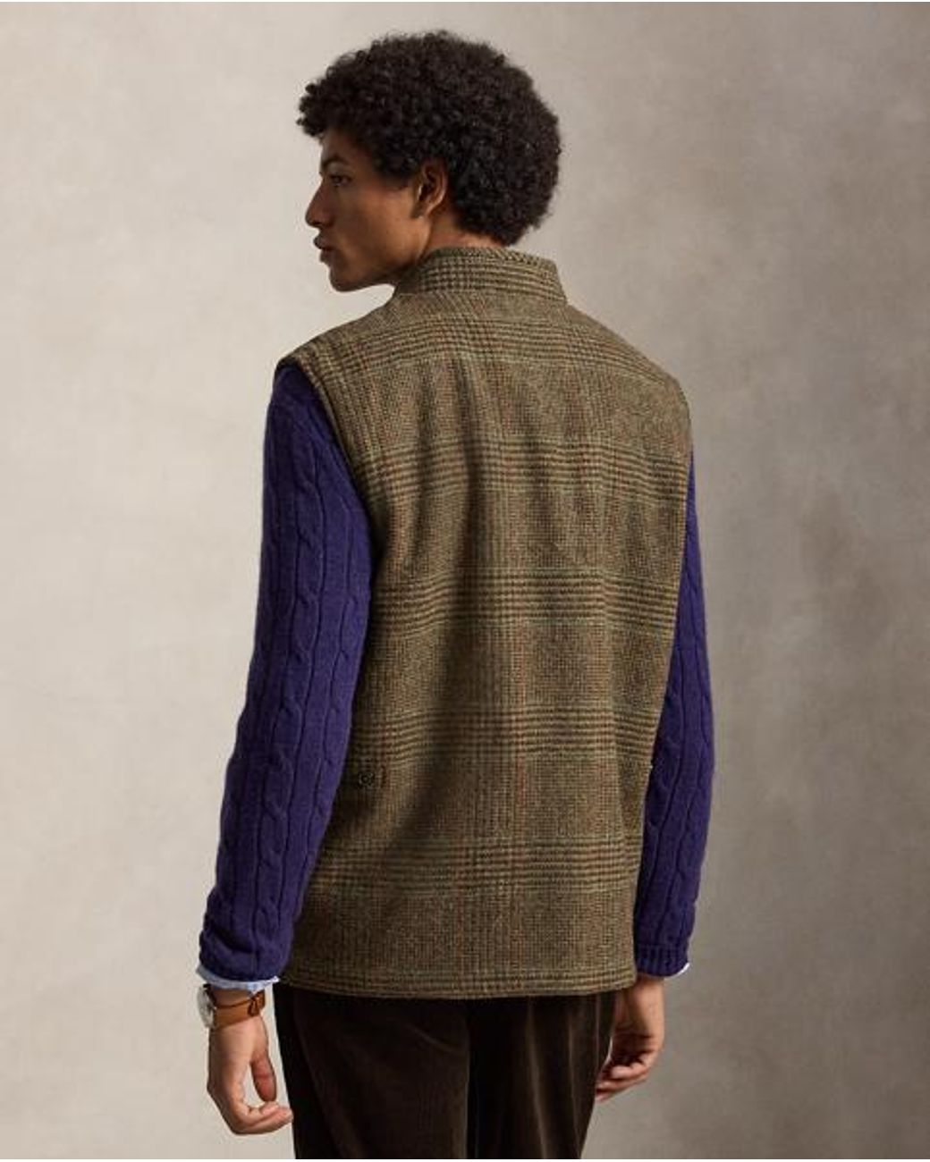 Polo Ralph Lauren Green The Langdon Plaid Tweed Waistcoat for men